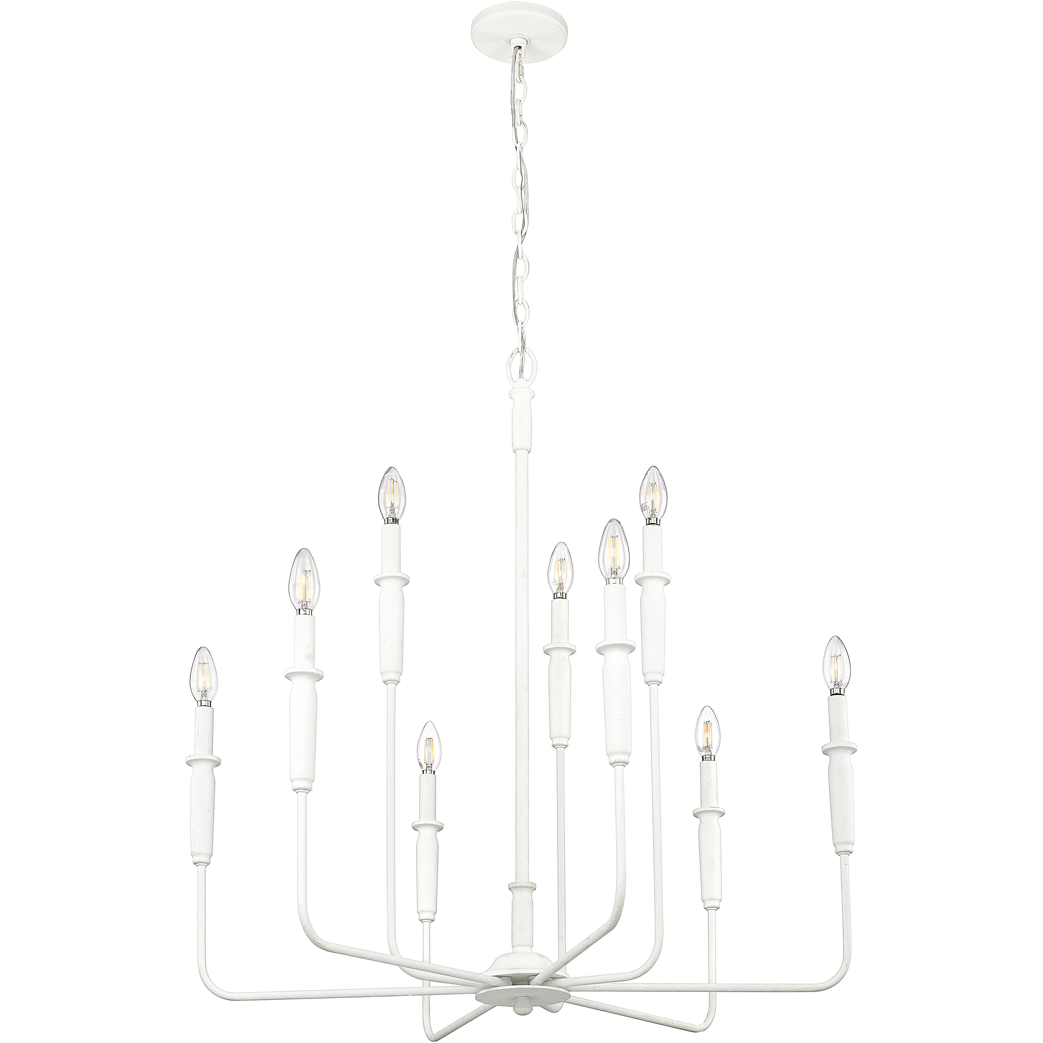 Savanne 9 Light 31.9 inch Textured White Chandelier Ceiling Light